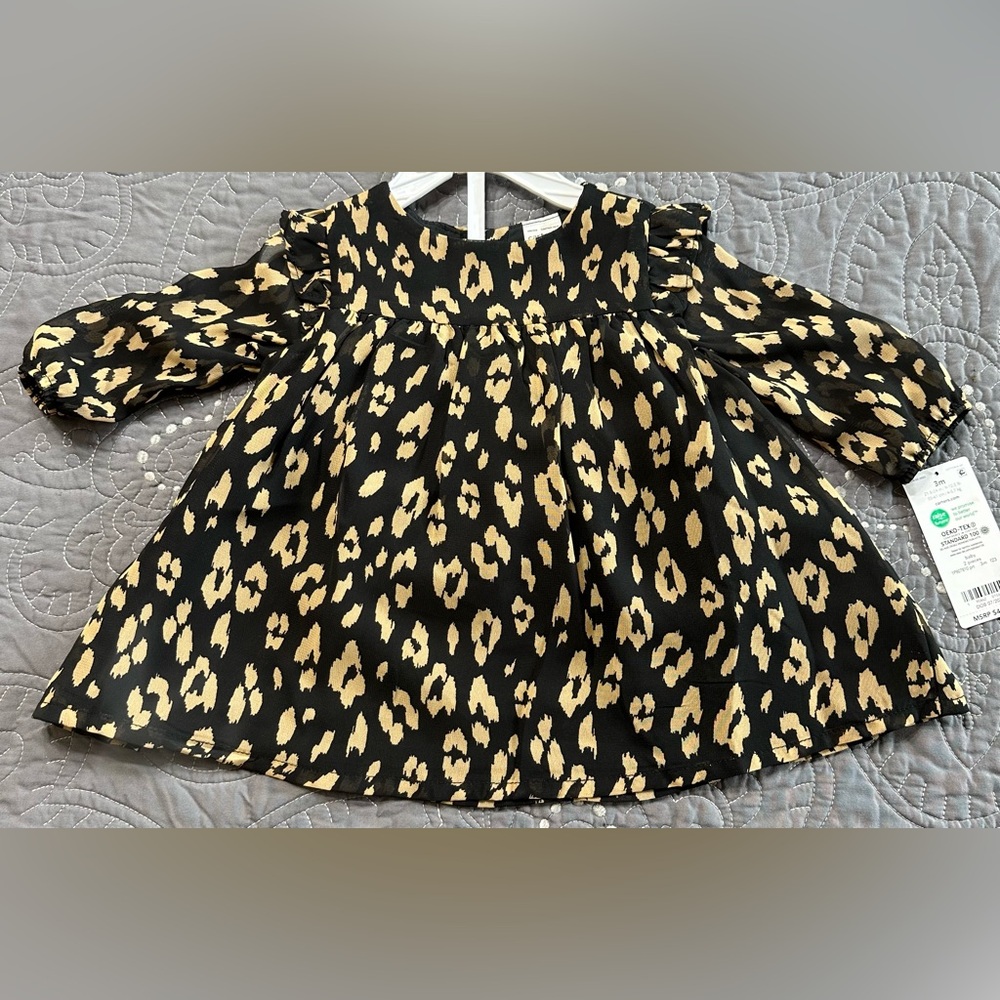 Carters Baby Girl Leopard Print 2 Piece Dress Set NWT Size 3 Months